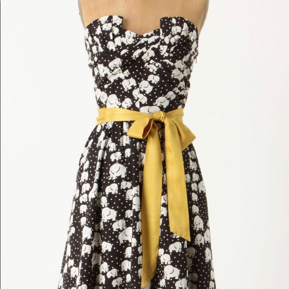 Elephant Strapless Sweetheart Dress - Anthro
